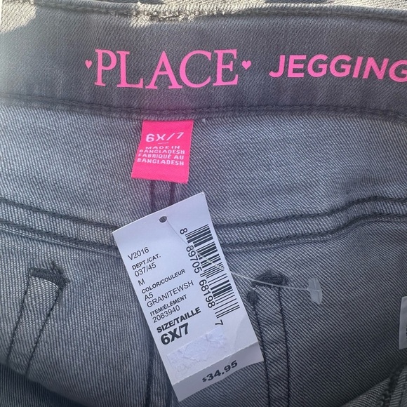 NWT Children’s Place Girls  Ballerina Jeggings Grey Size 6/7 - Picture 3 of 3